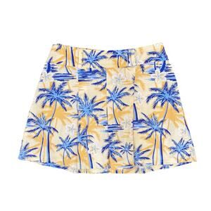 Y2K Stationwagon Yellow and Blue Tropical Mini Skirt